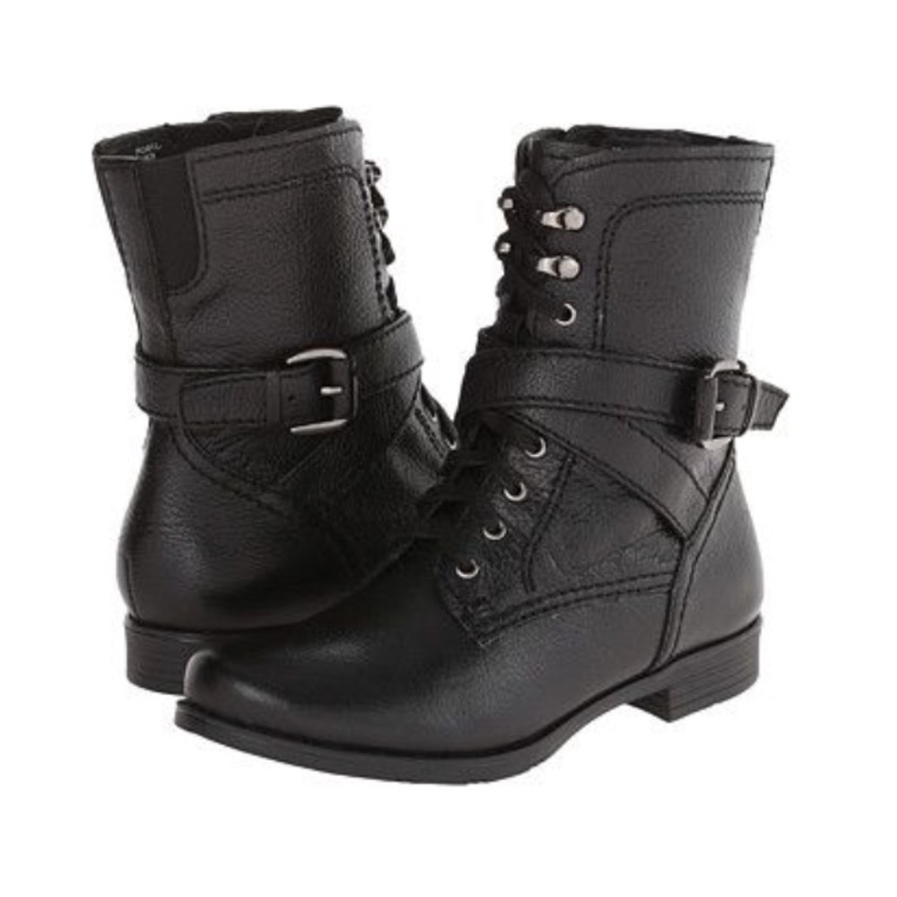 Leather combat boots